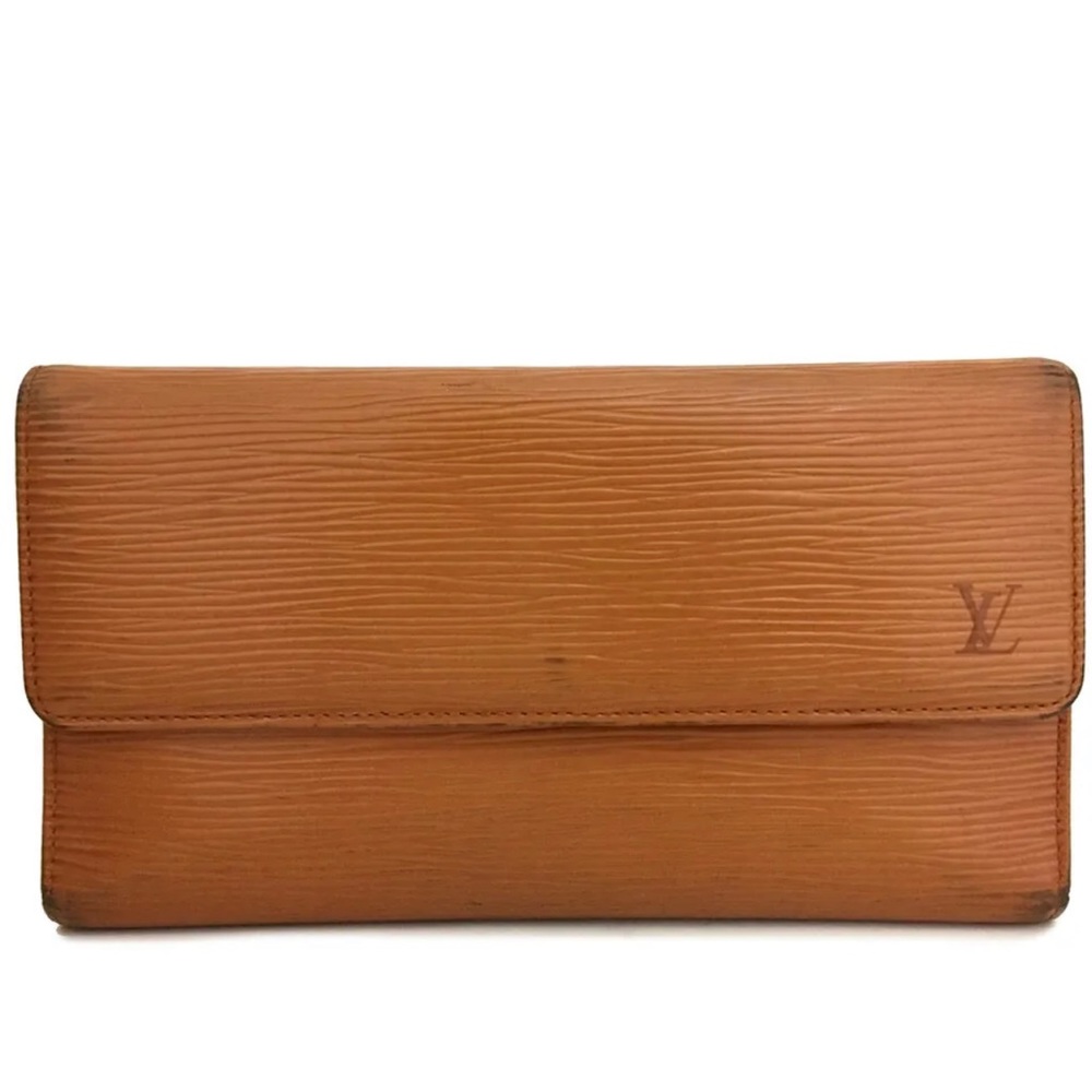 Authentic Louis Vuitton Epi Porte Tresor International Leather Trifold Wallet